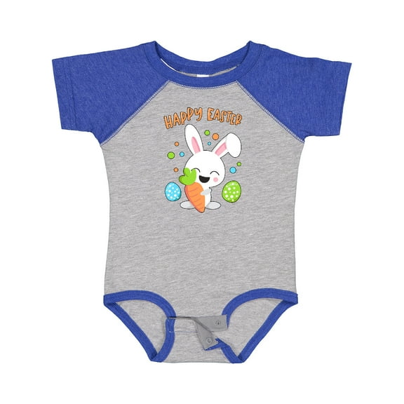 Inktastic Happy Easter Bunny with Eggs and Carrot Boys or Girls Baby Bodysuit