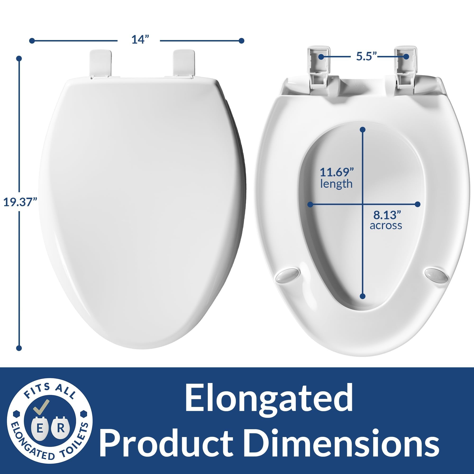 Affinity Elongated Closed Front Toilet Seat In Almond