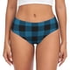 thumbnail image 1 of Fotbe Blue Black Plaid Calzones Estampados para Mujer – Ropa Interior de Algodón, Cómoda, Suave y Elástica-Medium, 1 of 6