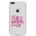 thumbnail image 1 of DistinctInk Clear Shockproof Hybrid Case for iPhone 7 PLUS / 8 PLUS (5.5" Screen) TPU Bumper Acrylic Back Tempered Glass Screen Protector - Pink Ribbon Cancer - Word Art, 1 of 5