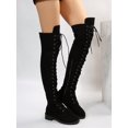 thumbnail image 4 of 2023 Autumn/winter New Arrivals Over-the-knee Boots With Lace-up Design & Side Zipper, Women's Fashion Boots, 4 of 4