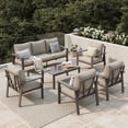thumbnail image 4 of UDPATIO Aluminum Patio Furniture Set, Contemporary Outdoor Couch Set, Aluminum Patio Conversation Set, Beige, 4 of 10