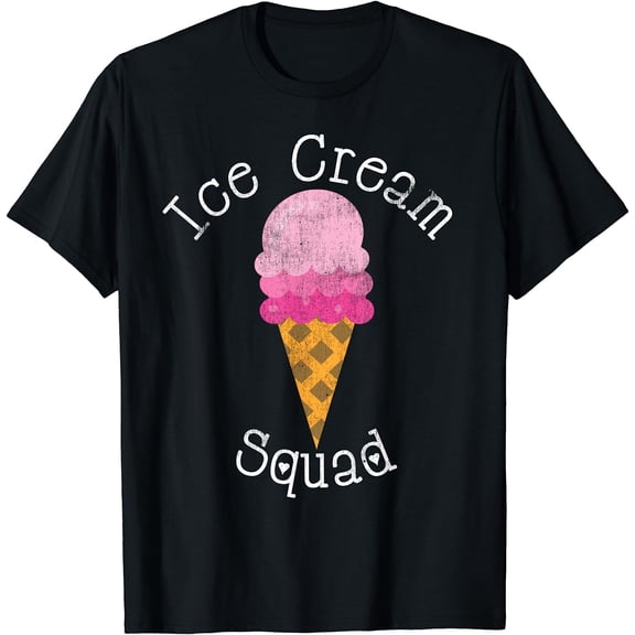 Ice Cream Squad Shirt Women Ice Cream Cone Lovers T-Shirt Black Small