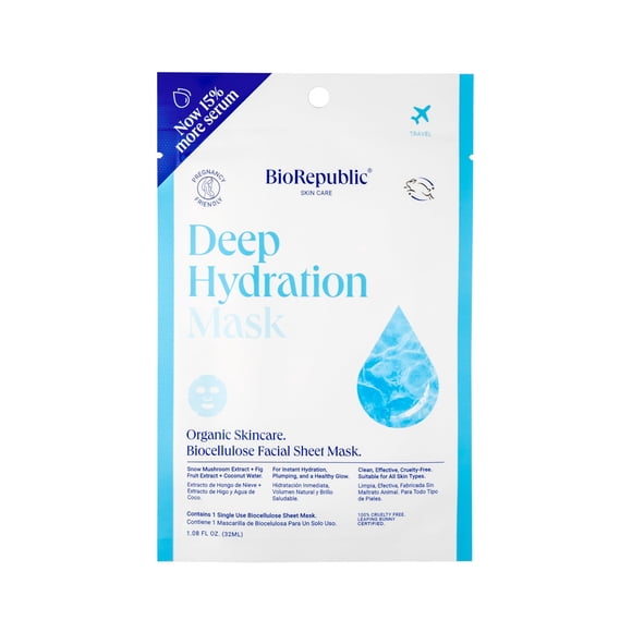 Mascarilla facial BioRepublic Hidratación profunda - Pack de 6