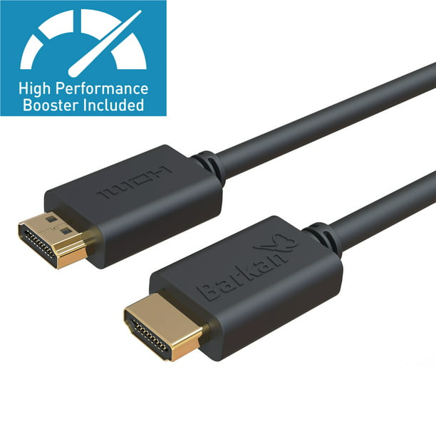Outflow World wide going to decide Barkan HDMI Cable 4K Ultra High Speed Ultra HD 100Hz 50ft Black 1 Year  Warranty - Walmart.com