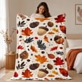 thumbnail image 4 of Barsme Fall Acorn And Pinecone Throw Blanket 39x27 Inch, Super Soft Cozy Plush Blanket For Couch And Chair, Autumn Harvest Decor For Home S, 4 of 5