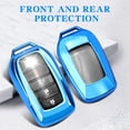 thumbnail image 3 of Key Fob Cover Compatible with Toyota Venza Corolla Cross Grand Highlander Tundra RAV4 Prime Prius Land Cruiser Sequoia Sienna Crown Tacoma Camry Keychain Case Holder Protector,Blue, 3 of 7