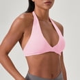 thumbnail image 3 of SPZTSX Women's Seamless Halter Crop Bra - Padded Open Back Low Impact Yoga & Gym Top, 3 of 6