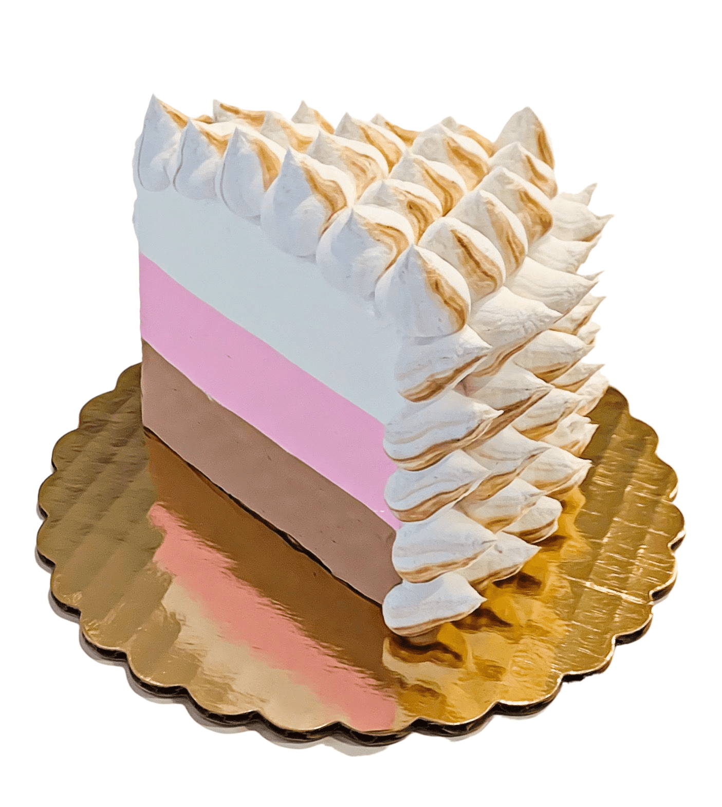 DEZICAKES Fake Cake Slice Baked Alaska Fake Piece of Cake Slice Prop ...