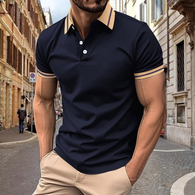 heyac Collared Shirt Men Athletic Performance Polo Shirts Classic