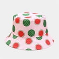 thumbnail image 3 of TANGNADE Visor Hats for Women Male's And Female's Casual Fisherman's Hat 3D Printed Pattern Tie Dye Double Basin Outdoor Summer Hats Watermelon Red, 3 of 3