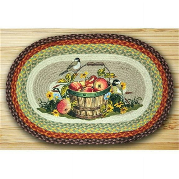 Earth Rugs 65-426AC Oval Patch Rug- Apple Chickadee