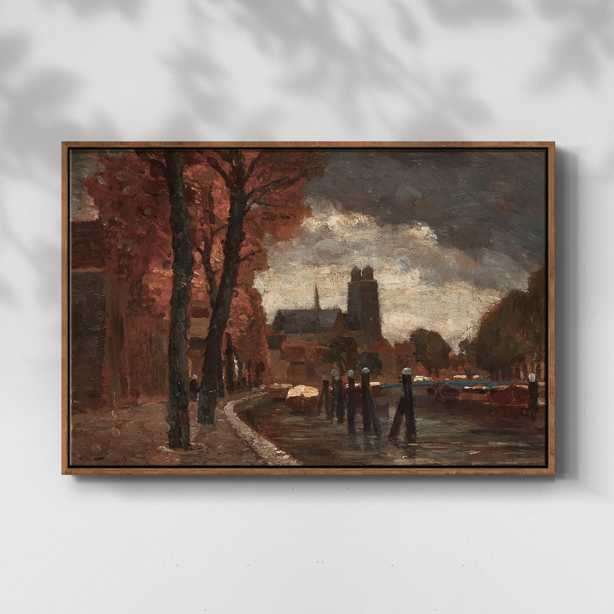 Vintage Landscape-CCXXXI By Wexford Home Framed in Walnut Wood Gallery Wrapped Canvas 25 in. x 37 in.