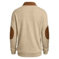 thumbnail image 2 of Fnooota Men's Sweatshirts, Pullover Lace up Henley Collar Long Sleeve Corduroy Fall Tops Khaki Size S-3XL, 2 of 5