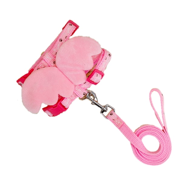 Pet Leash With Adjustable Buckles Rabbit Harness Angel Decor Rabbit Harness Set Adjustable Comfortable Chest Strap for Small Pets Pet Supplies