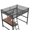 thumbnail image 5 of Kacho Full Size Loft Bed with Desk and Shelf, Metal Loft Bed Frame, Loft Bed with Ladders and Safety Guardrails for Boys Girls Teens, Heavy Duty Bedframe, Space-Saving, No Box Spring Needed, Black, 5 of 7