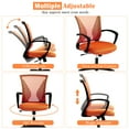 thumbnail image 2 of Mesh Office Chair Ergonomic Desk Chair w/Comfortable Seat Lumbar Support, Adjustable Mid Back Rolling Task Computer Chairs for Adults, Orange, 2 of 8