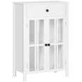 thumbnail image 1 of HOMCOM Kitchen Cabinet, Storage Cabinet, Sideboard Buffet Cabinet with Double Glass Doors for Kitchen, Dining Room, White, 1 of 10