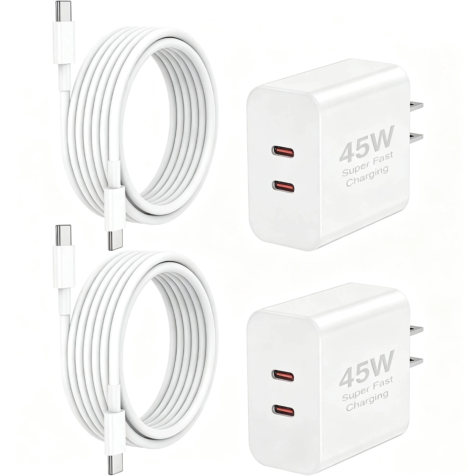 i Phone 17 16 15 Charger Fast Charging, 2Pack 45W Dual USB-C Wall Charger with 6FT Charger Cord Type C iPhone 17/17 Plus/17 Pro Max/16/16 Plus/16 Pro Max/15 Pro Max/iPad Pro case