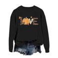 thumbnail image 4 of Wang6 Womens Thanksgiving Graphic Sweatshirts Trendy"Love"Letter Printed Long Sleeve Crew Neck Pullovers Comfy Fall Loose Fit Solid Tshirts Tops Black M, 4 of 4