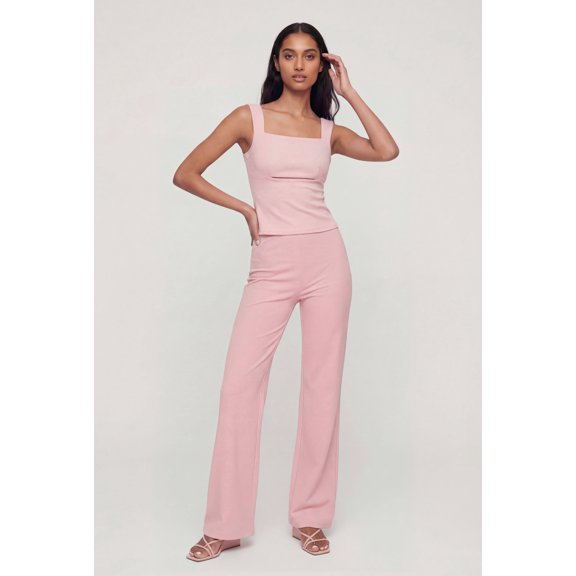 Women's High Waisted Crepe Knit Casual Pants