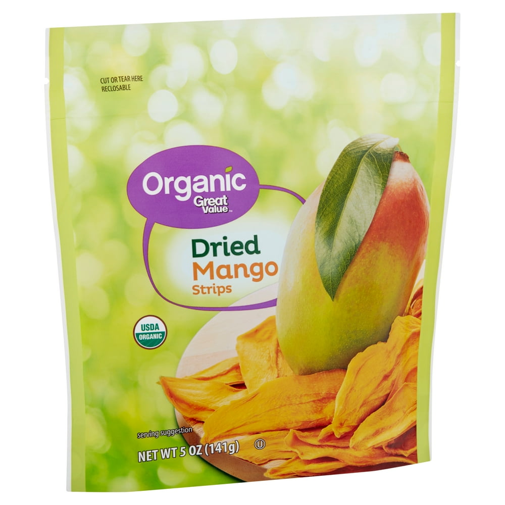 Great Value Organic Dried Mango Strips, 5 oz
