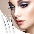 thumbnail image 5 of Pieces High Precision Stainless Steel Straight Tip Tweezers Curved Tip Tweezers Professional False Eyelash Tweezers Set Eyelash Tweezers for Eyelash Extension Supplements, 5 of 5