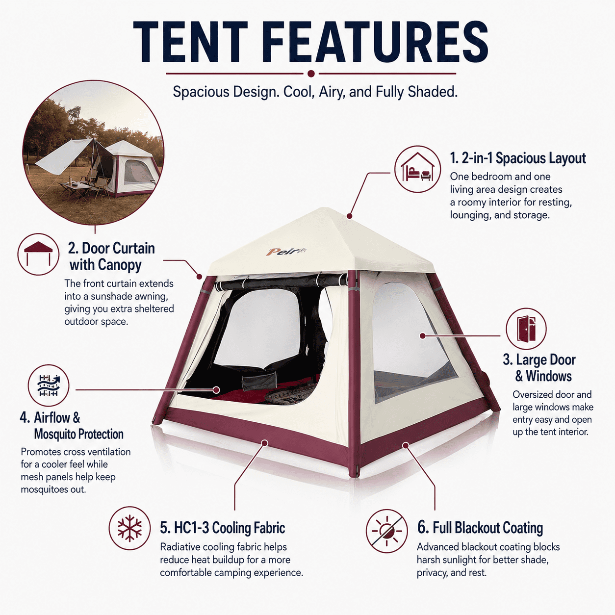 Mini Inflatable Tent for Guesthouses: Light-Blocking, Ventilated, and Mosquito-Proof