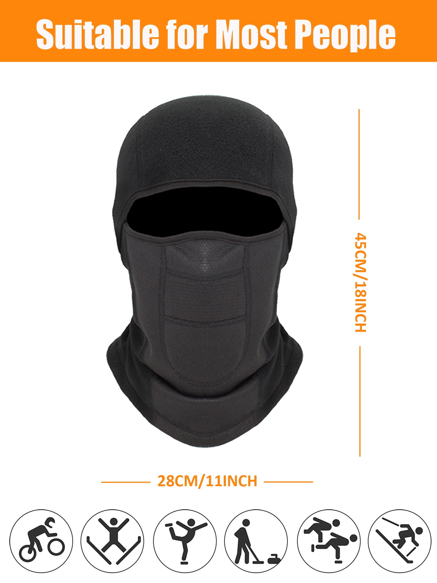 3 Pieces Balaclava Ski Mask for Men and Women Hunting Cold Weather Outdoors Black