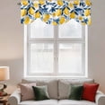 thumbnail image 3 of Tie Up Valances for Windows, Lemon Adjustable Valance Curtains Window Treatment for Living Room/Bedroom, Watercolor Blue Yellow Branch Summer Spring Rod Pocket Kitchen Curtains & Drapes 42x18 Inch, 3 of 9