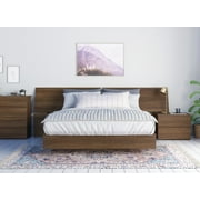 Nexera Essence 3 Piece Queen Size Bedroom Set, Walnut