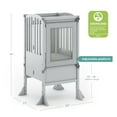 thumbnail image 5 of Guidecraft Contemporary Kitchen Helper Toddler Step Stool - Gray: Adjustable, Folding Kids Montessori Tower with Safety Mat and Keeper, 5 of 7