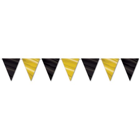 Upc 034689060888 Black And Gold Flag Pennant Streamer Party