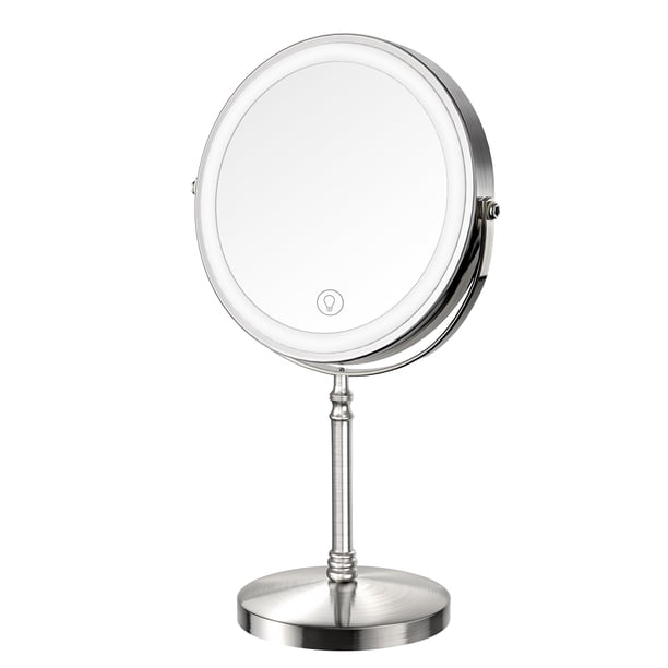 Espejo de maquillaje DEIOVWXS de 8 pulgadas, 1x/10x, rotación de 360° con luz