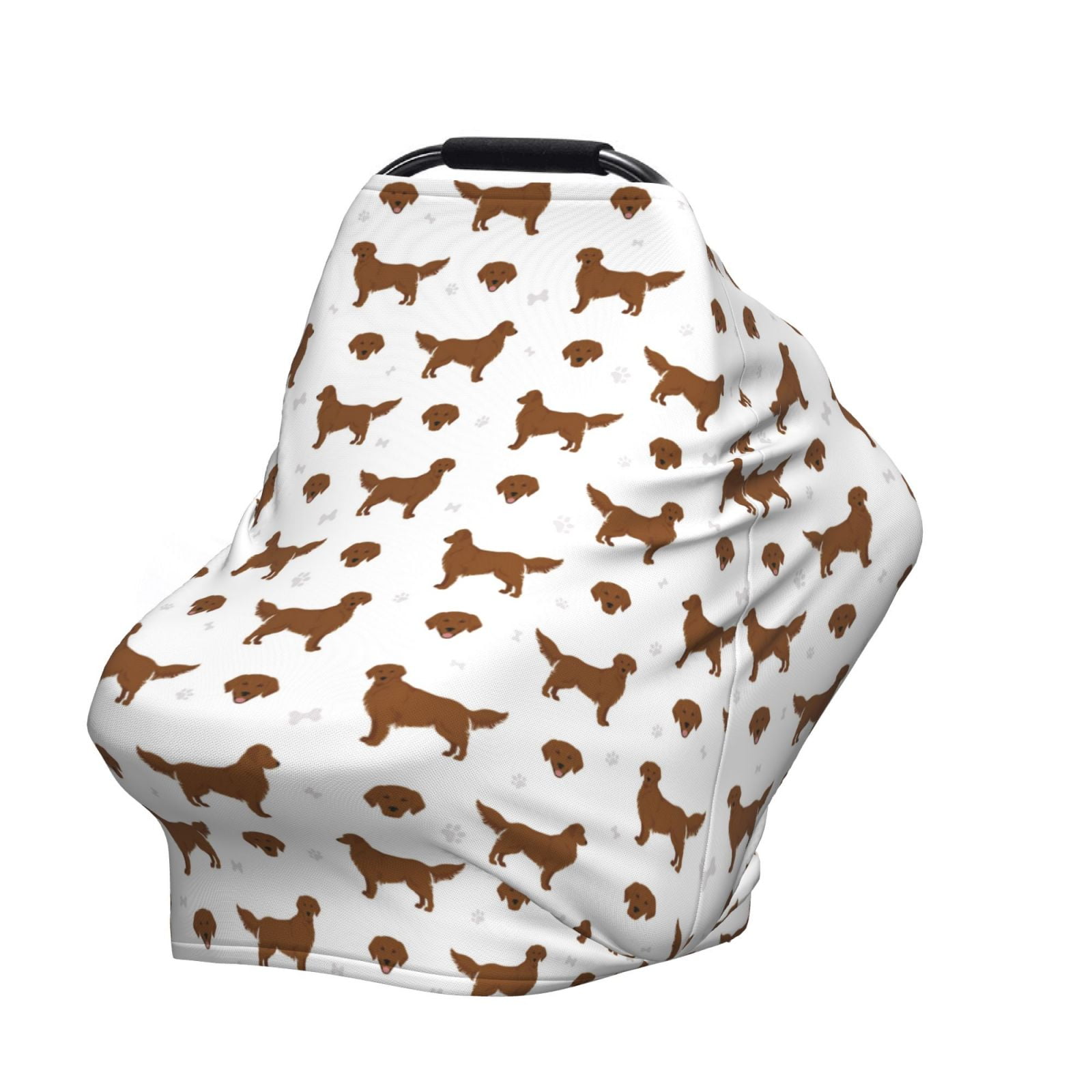 Fotbe Labrador Retriever Dog Pattern Car Seat Covers for Babies, Nursing Breastfeeding Cover Carseat Canopy, Soft Stretchy Carrier Cover