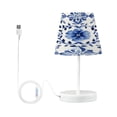 thumbnail image 2 of BZSMCE Table Lamp Creative Design Blue Art Flower Pattern Simple Pattern Night Light, 2 of 8