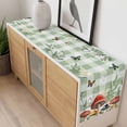 thumbnail image 4 of Mushrooms Table Runner - 108 Inch Long, Kitchen Dining Table Runner Dresser Scarves, Sage Green Plaid Butterfly Botanical Plants Farmhouse Decor for Coffee Tables Wedding Party Banquet, 4 of 8