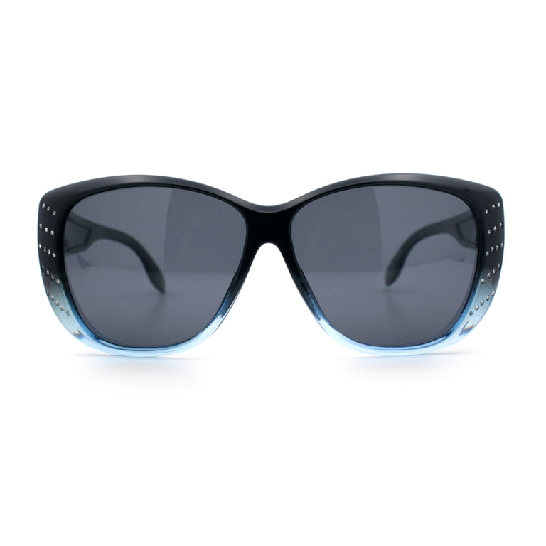 Polarized Womens Oversized Butterfly Rhinestone Studded Fit  display picture 3