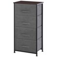 thumbnail image 1 of HOMCOM Commode de Rangement en Lin à 4 Tiroirs avec Cadre en Métal, 1 of 2