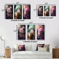 thumbnail image 4 of Designart "Fairy Daisy Wonderland Close-up III" Daisy Framed Wall Art Set Of 3 - Pink Traditional Frame Canvas Set For Living Room Decor, 4 of 6