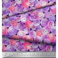 thumbnail image 3 of Soimoi Purple Cotton Duck Fabric Flower Watercolor Print Sewing Fabric Yard 42 Inch Wide, 3 of 3