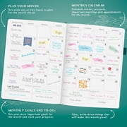 Legend Planner PRO Undated Hourly Schedule Weekly Daily Organizer with Time Slots, Habit Tracker, Budget Pages, A4 8.5x11 Eco-Leather Hardcover, Dark Teal