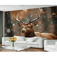 thumbnail image 3 of Deer Hunting Wall Mural - Elk Wildlife Murals, Christmas Large Wall Murals For Living Room, Elk Mural 110"W x 79"H (Not Peel and Stick), 3 of 6