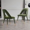 thumbnail image 2 of Manhattan Comfort Chaise de Salle à Manger Moderne en Velours Vert Olive - Ensemble de 2, 2 of 3