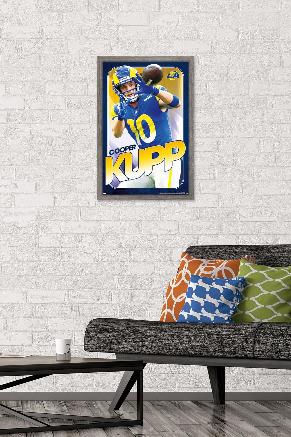 NFL Los Angeles Rams - Cooper Kupp 22 Wall Poster, 14.725" x 22.375" Framed
