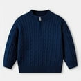 thumbnail image 5 of KAUOD Boys Ribbed Sweater Cropped Zipper Long Sleeve Knit Pullover Sweater Kids Plain Soft Warm High Collar Tops Clothes, 5 of 9