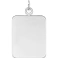 thumbnail image 1 of Sterling Silver Sterl Rh-Plt Engraveable Rectangle Polished Front/Back Disc Charm (33 X 20) Made In United States qm446/27p, 1 of 5