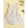 thumbnail image 3 of Bagilaanoe Newborn Baby Girl Rompers Dress Floral Sleeveless Bodysuit 3M 6M 12M 18M 24M Infant Lace Patchwork Summer A-line Dress, 3 of 9