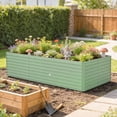 thumbnail image 2 of Outsunny Galvanized Raised Garden Bed, 8'x4'x2' Planter Box, Light Green, 2 of 10