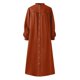 thumbnail image 4 of Vestido largo con cuello en V y botones para mujer: color liso, manga larga, poliéster, informal/de noche, S-XXL, 4 of 5